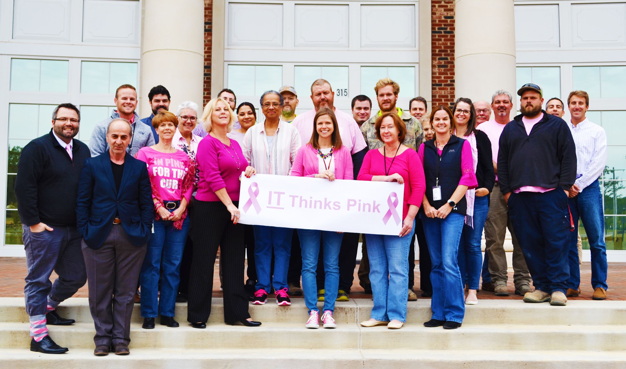 Indian Trail staff wearing their pink