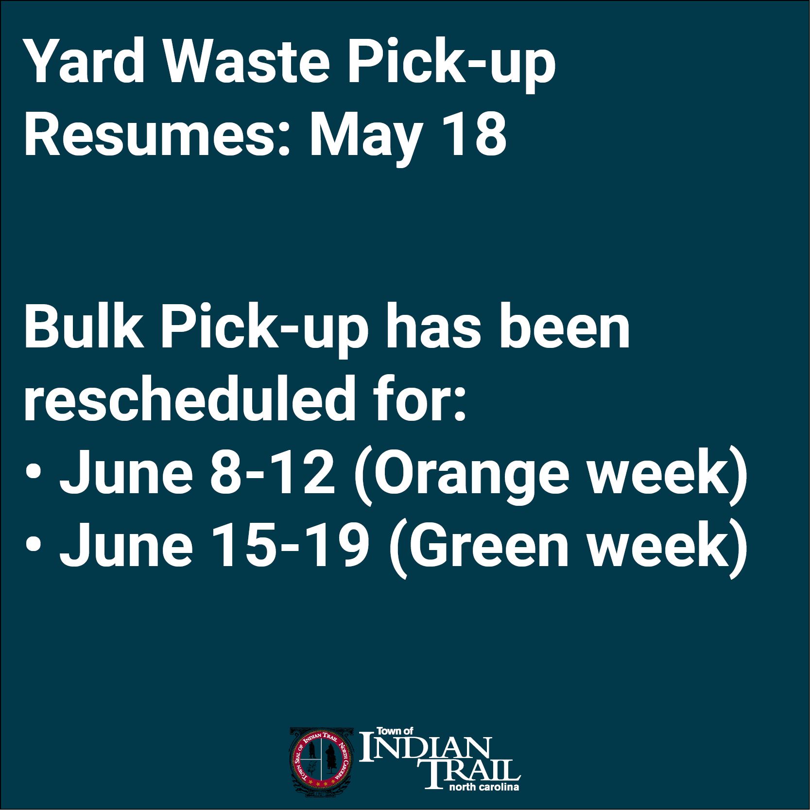 Yard Waste and Bulk Pick-up Resume