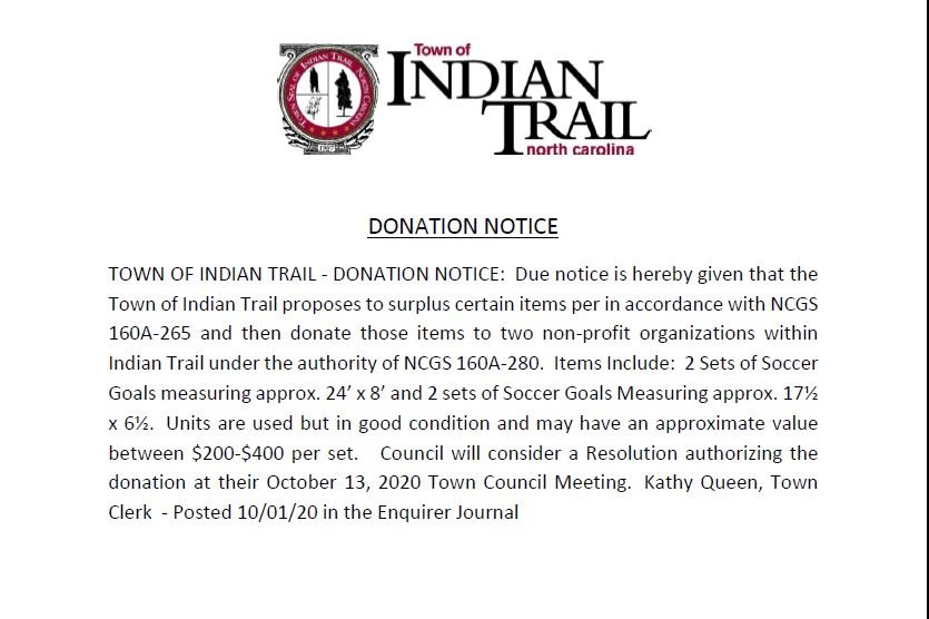 Donation Notice