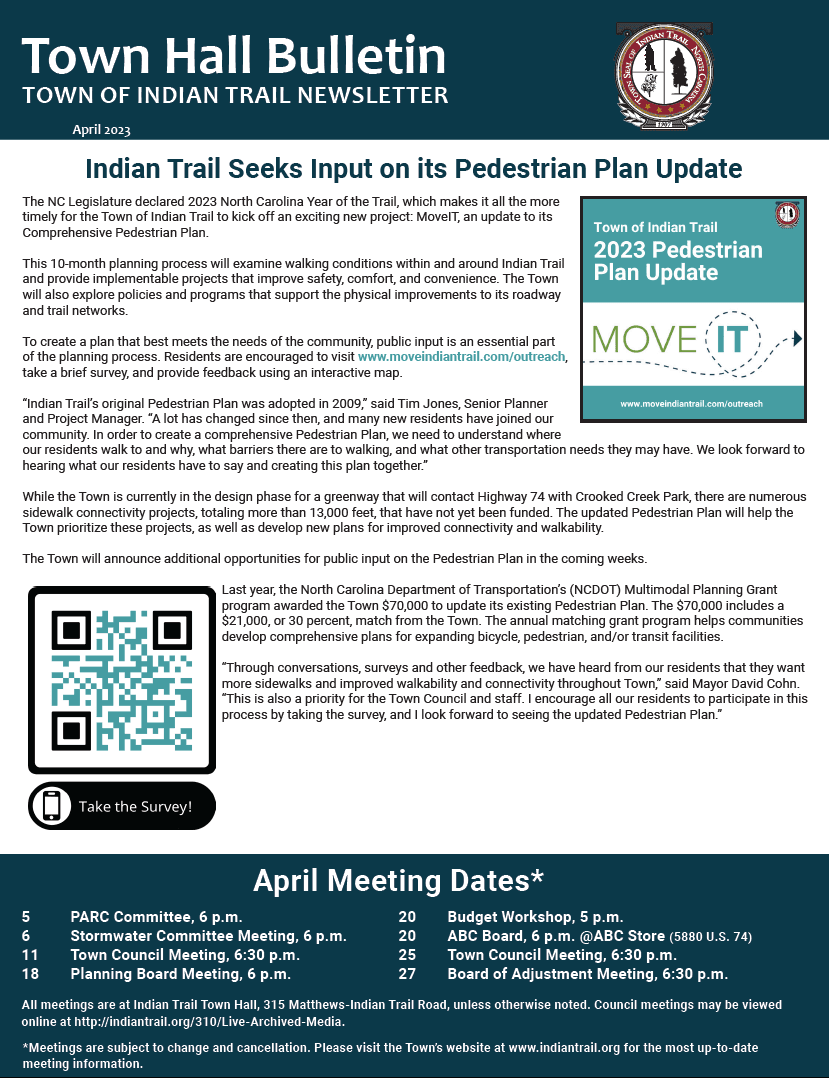 April Town Bulletin Newsletter Cover