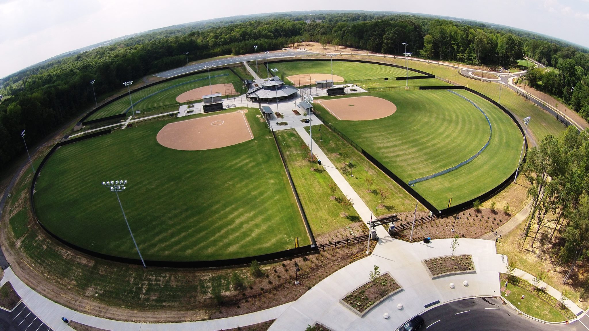 Crooked Creek Park ballfields from above
